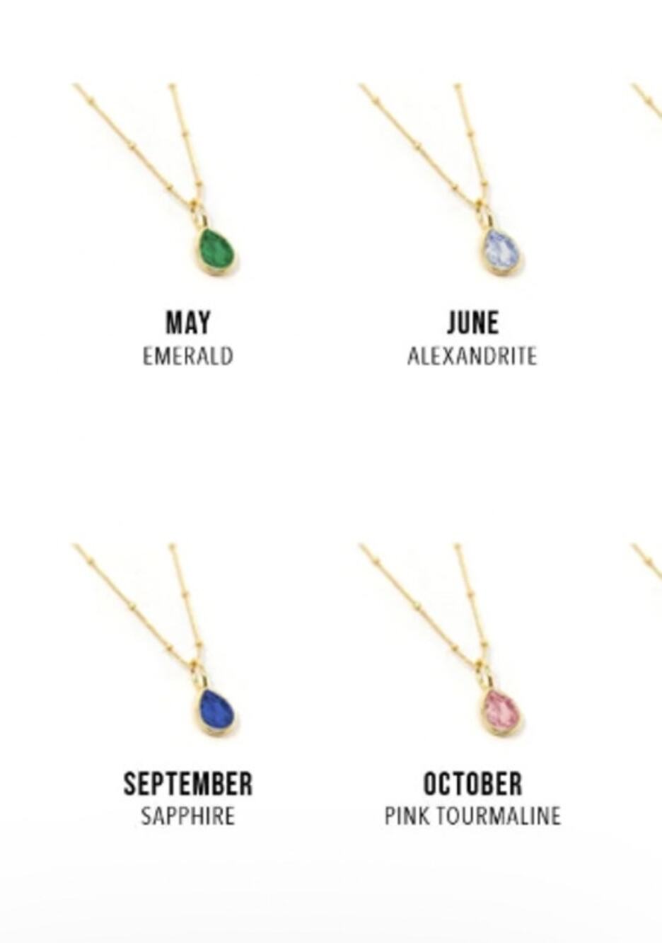THE SIS KISS Birthstone Drop Charm May Emerald Gold Green